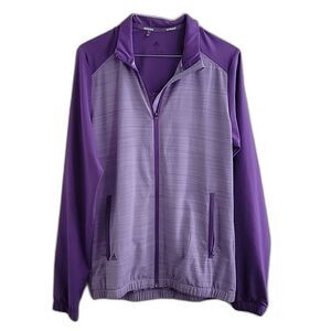 Adidas Women's S Lightweight Purple Collared Zippered Pockets Jacket
